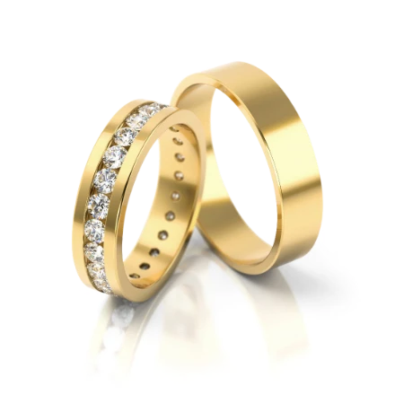 Trauringe - 84 G Gelbgold mit Steinen - foto 1 - STELMACH