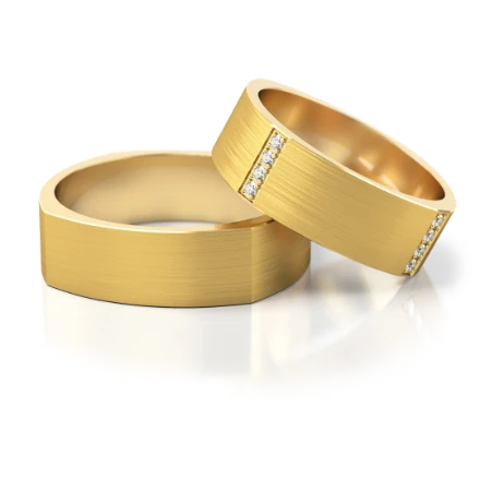Trauringe: 194 G Gelbgold mit Steinen - foto 1 - STELMACH