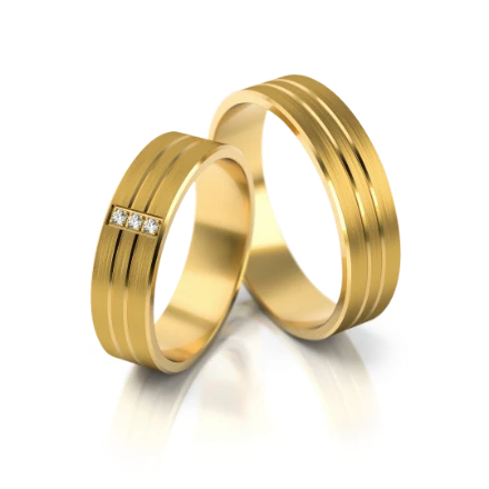 Trauringe "Minimalistisch" - 206 G Gelbgold mit Steinen - foto 1 - STELMACH