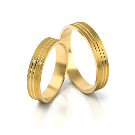 Trauringe "Minimalistisch" - 208 G Gelbgold mit Steinen - foto 1 - STELMACH