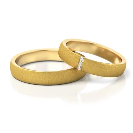 Trauringe: 261 G Gelbgold mit Steinen - foto 1 - STELMACH