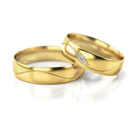 Trauringe: 276 G Gelbgold mit Steinen - foto 1 - STELMACH