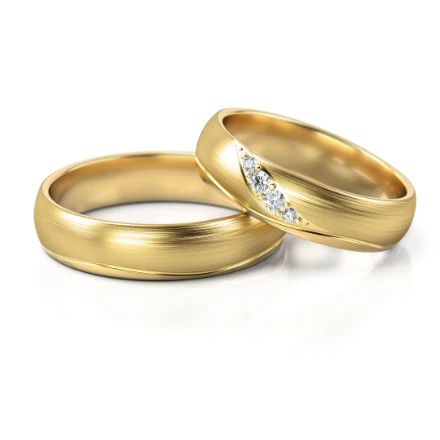 Trauringe "Flow" - 283 G Gelbgold mit Steinen - foto 1 - STELMACH