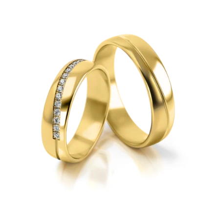 Trauringe "Flow"_308 G Gelbgold mit Steinen - foto 1 - STELMACH