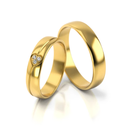 Trauringe "Romantische"_314 G Gelbgold mit Steinen - foto 1 - STELMACH