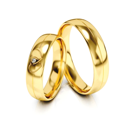 Trauringe "Romantische"_330 G Gelbgold mit Steinen - foto 1 - STELMACH