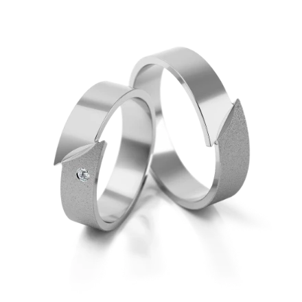 Trauringe - 33 W Weißgold mit Steinen - foto 1 - STELMACH