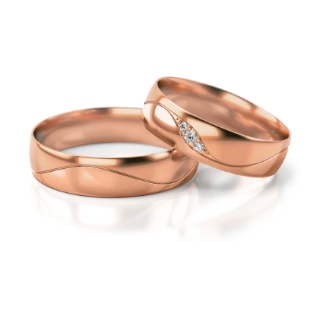 Trauringe: 276 R Roségold mit Steinen - foto 1 - STELMACH