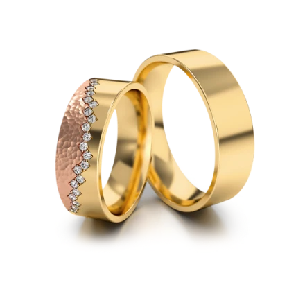Trauringe_329 RG_1 Roségold - Gelbgold  mit Steinen - foto 1 - STELMACH
