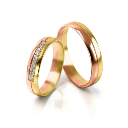 Trauringe_318 RG Roségold - Gelbgold  mit Steinen - foto 1 - STELMACH