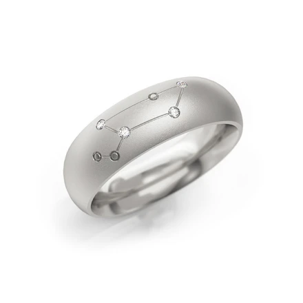Zodiac-Ring "Löwe"_607 W Weißgold mit Steinen - foto 1 - STELMACH
