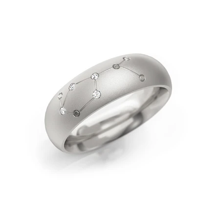 Zodiac-Ring "Wassermann"_601 W Weißgold mit Steinen - foto 1 - STELMACH