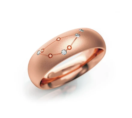 Zodiac-Ring "Steinbock"_600 R Roségold mit Steinen - foto 1 - STELMACH