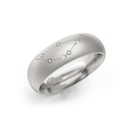 Zodiac-Ring "Steinbock"_600 W Weißgold mit Steinen - foto 1 - STELMACH