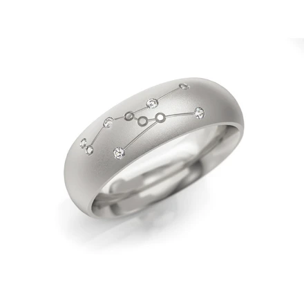 Zodiac-Ring "Stier"_604 W Weißgold mit Steinen - foto 1 - STELMACH