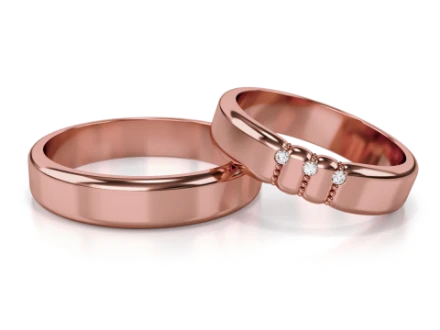 Trauringe "Neuheiten" - 332 R Roségold mit Steinen - foto 1 - STELMACH