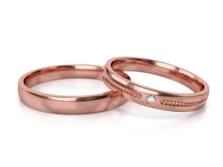 Trauringe "Neuheiten" - 334 R Roségold mit Steinen - foto 1 - STELMACH
