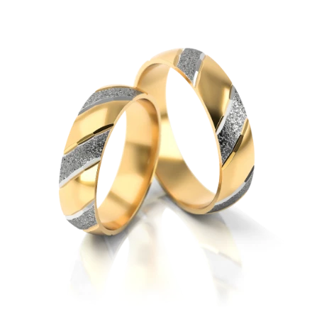 Trauringe "V-Rings" - 4 GW Gelbgold - Weißgold ohne Steine - foto 1 - STELMACH