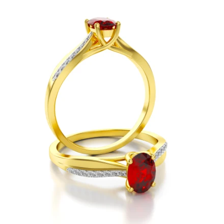 Verlobungsring - ST16 G Gelbgold mit Steinen - foto 1 - STELMACH