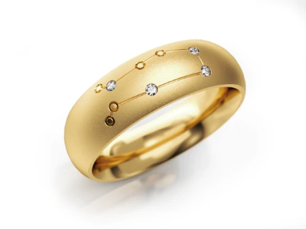 Zodiac-Ring "Zwillinge"_605 G Gelbgold mit Steinen - foto 1 - STELMACH